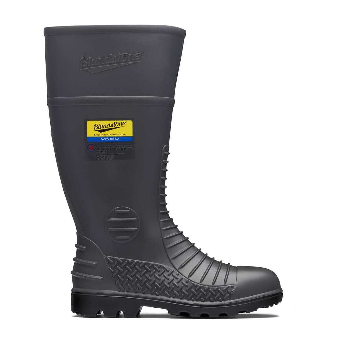 Blundstone Grey Safety Gumboot Side View