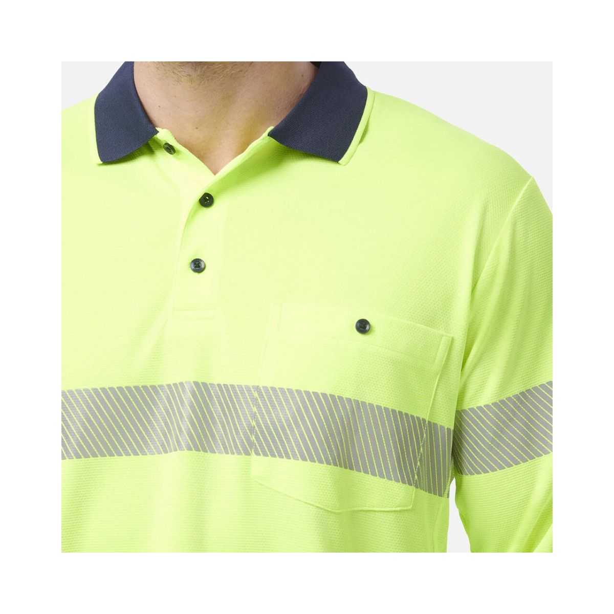 KingGee Workcool LS polo K54225 worn by model back