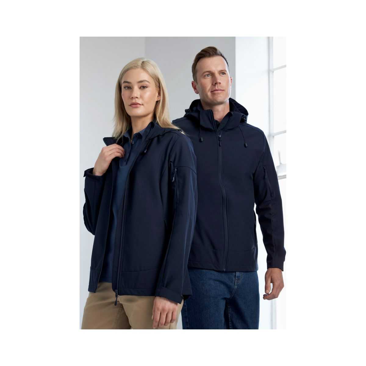 Biz Collection Women's Atlas Jacket J502L in Navy, worn by models