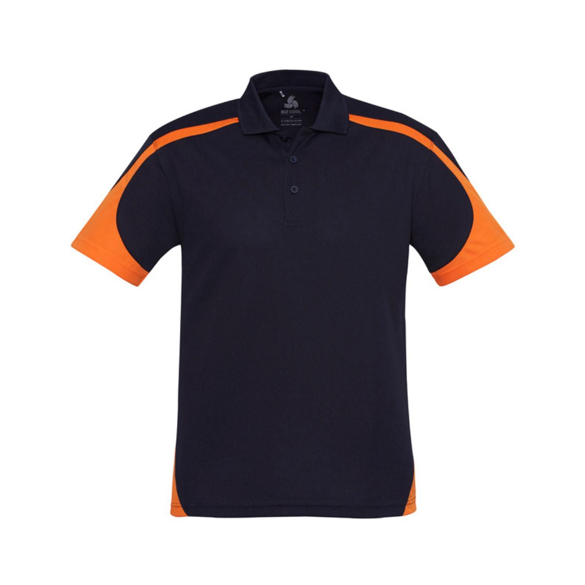 Men's Talon Short Sleeve Polo P401MS in navy with orange accents