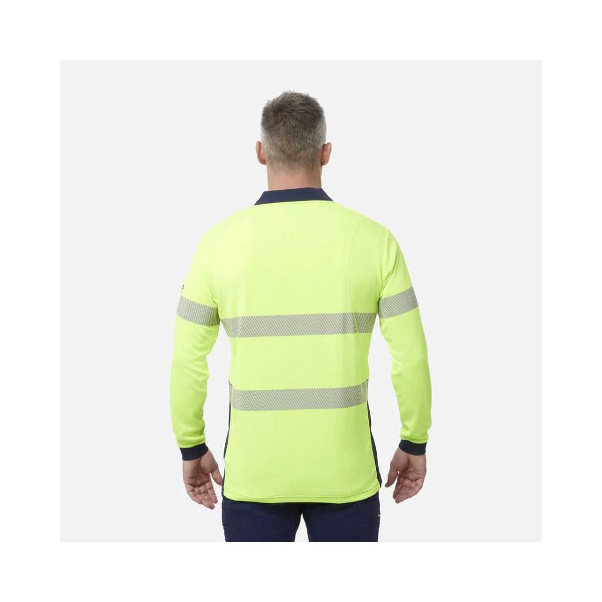 KingGee Workcool LS polo K54225 worn by model front