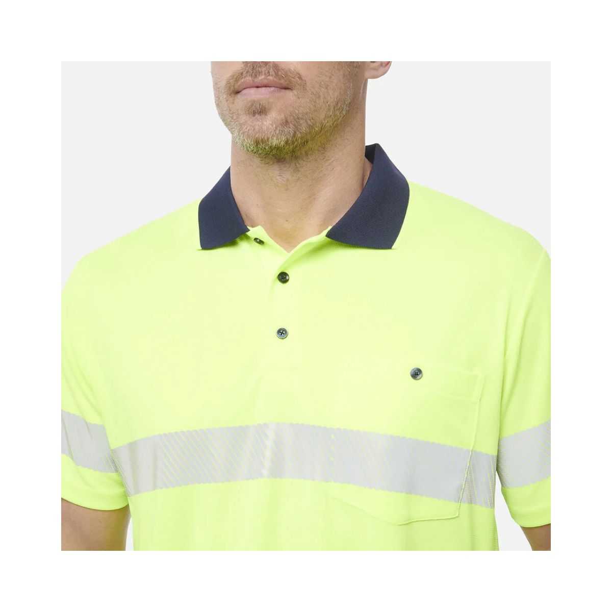 KingGee Men's Workcool Hyperfreeze Hi Vis Short Sleeve Polo Shirt With Segmented Tape K54215