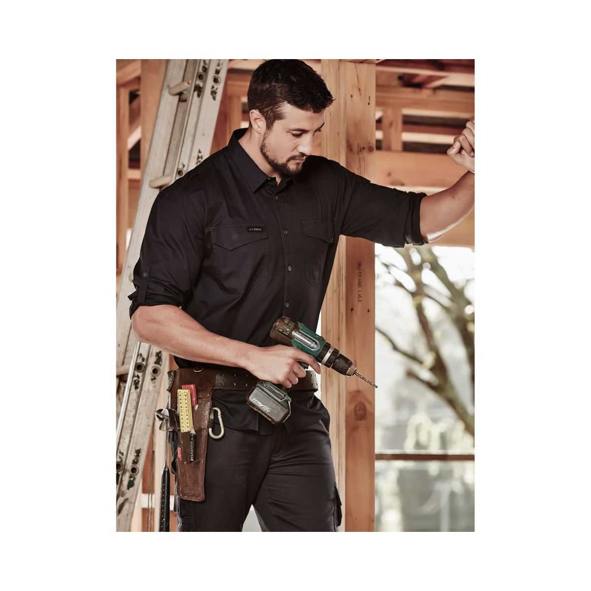 Syzmik cooling long sleeve shirt collar detail