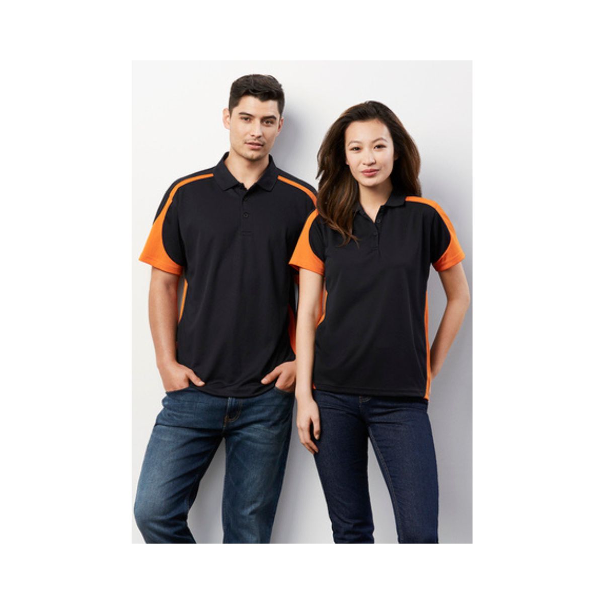 Men's Talon Short Sleeve Polo P401MS black and orange workwear