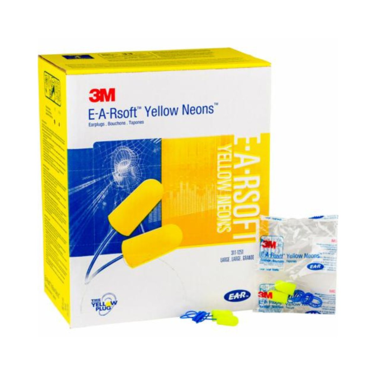 3M E-A-Rsoft Yellow Neons box with earplugs