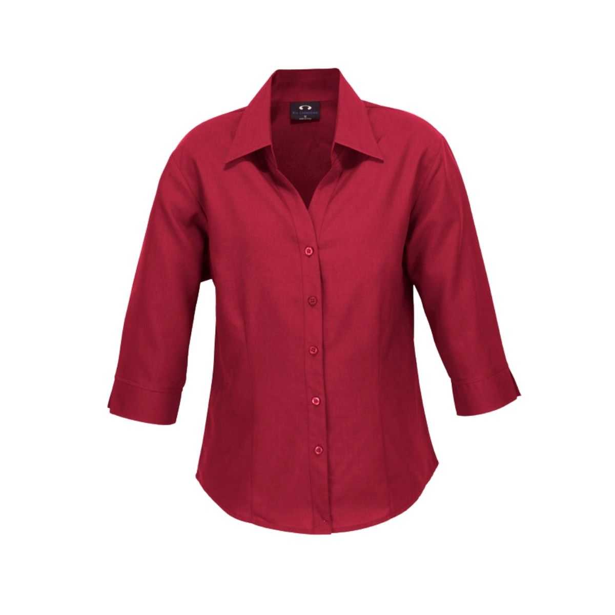 Biz Collection Womens Oasis 3/4 Sleeve Shirt LB3600 in Cherry