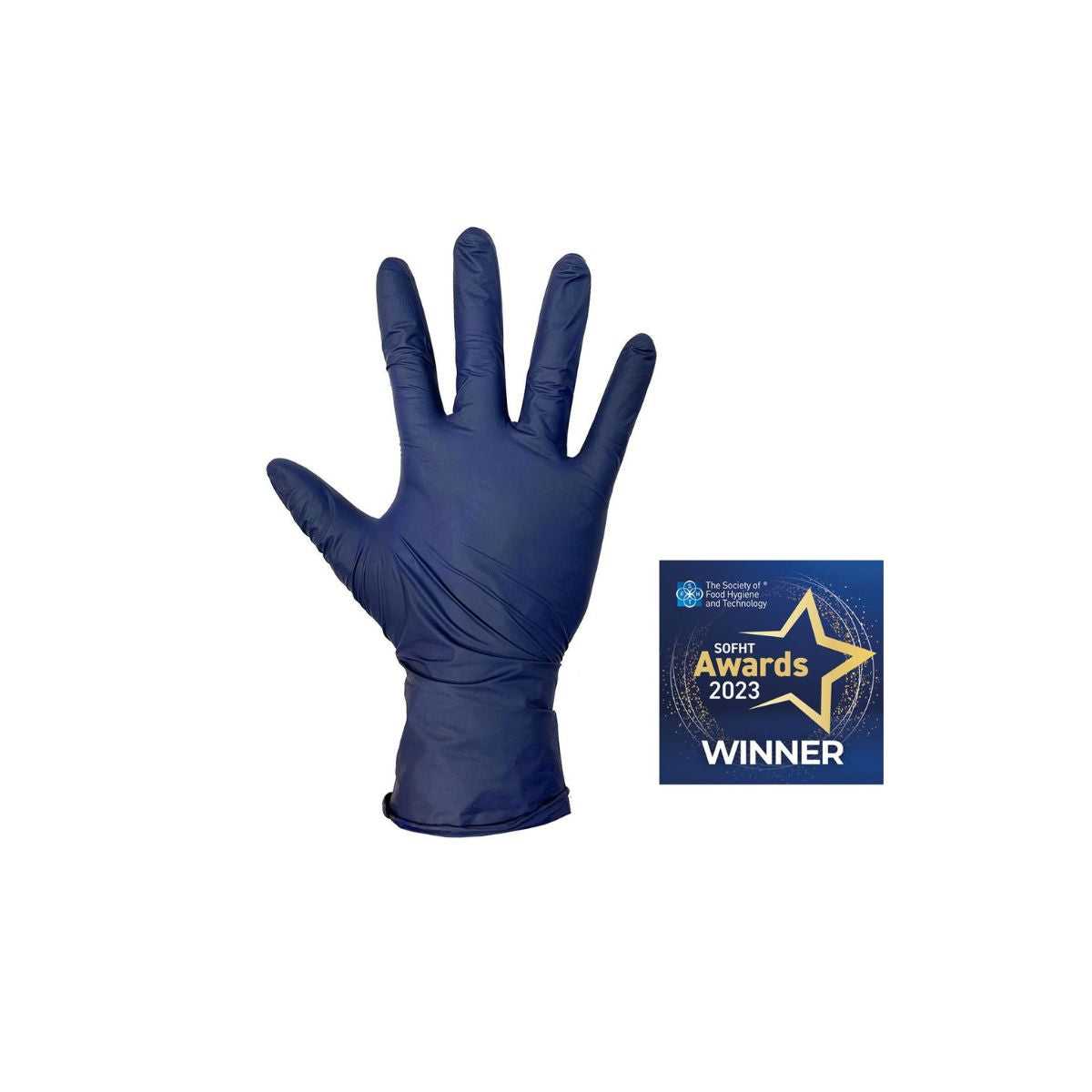 Metal detectable nitrile gloves front view