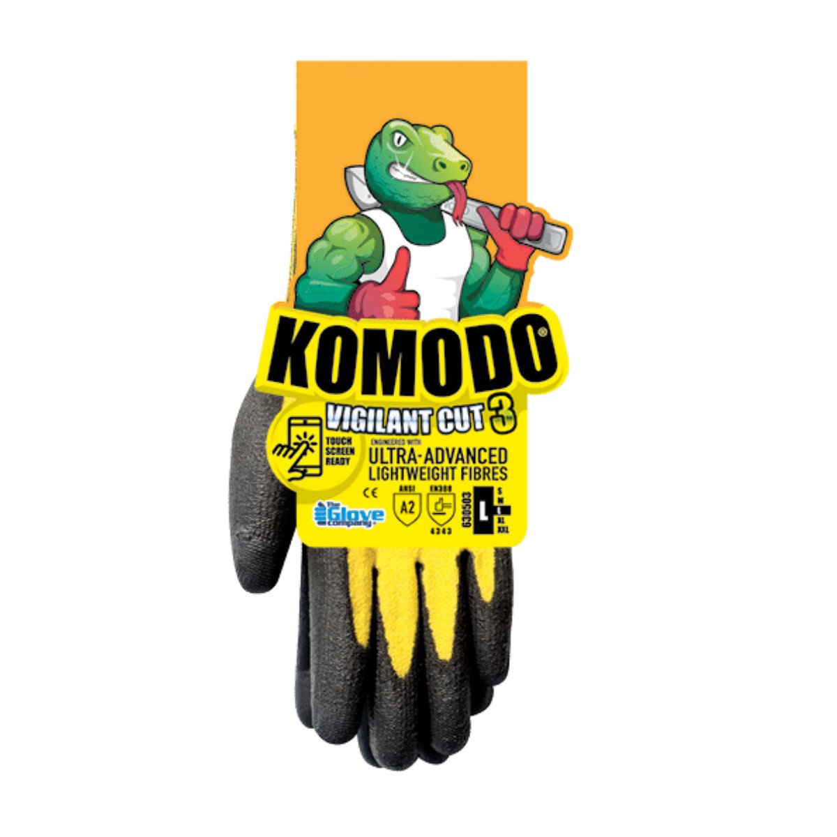 TGC KOMODO® Vigilant® Cut 3 Gloves packaging