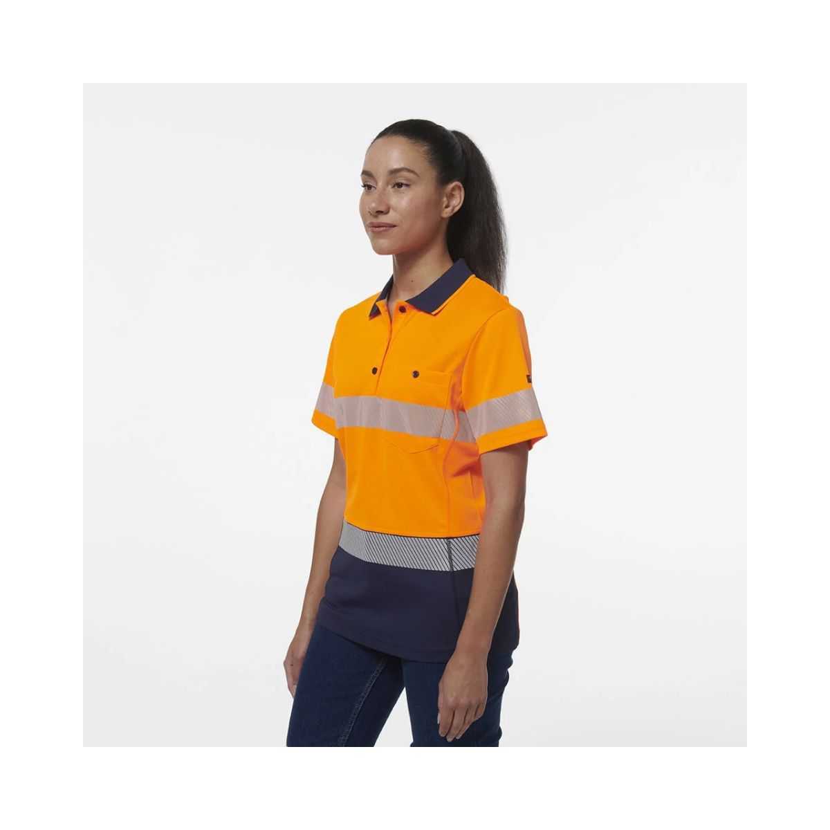 KingGee women's Workcool SS polo K44224 back view