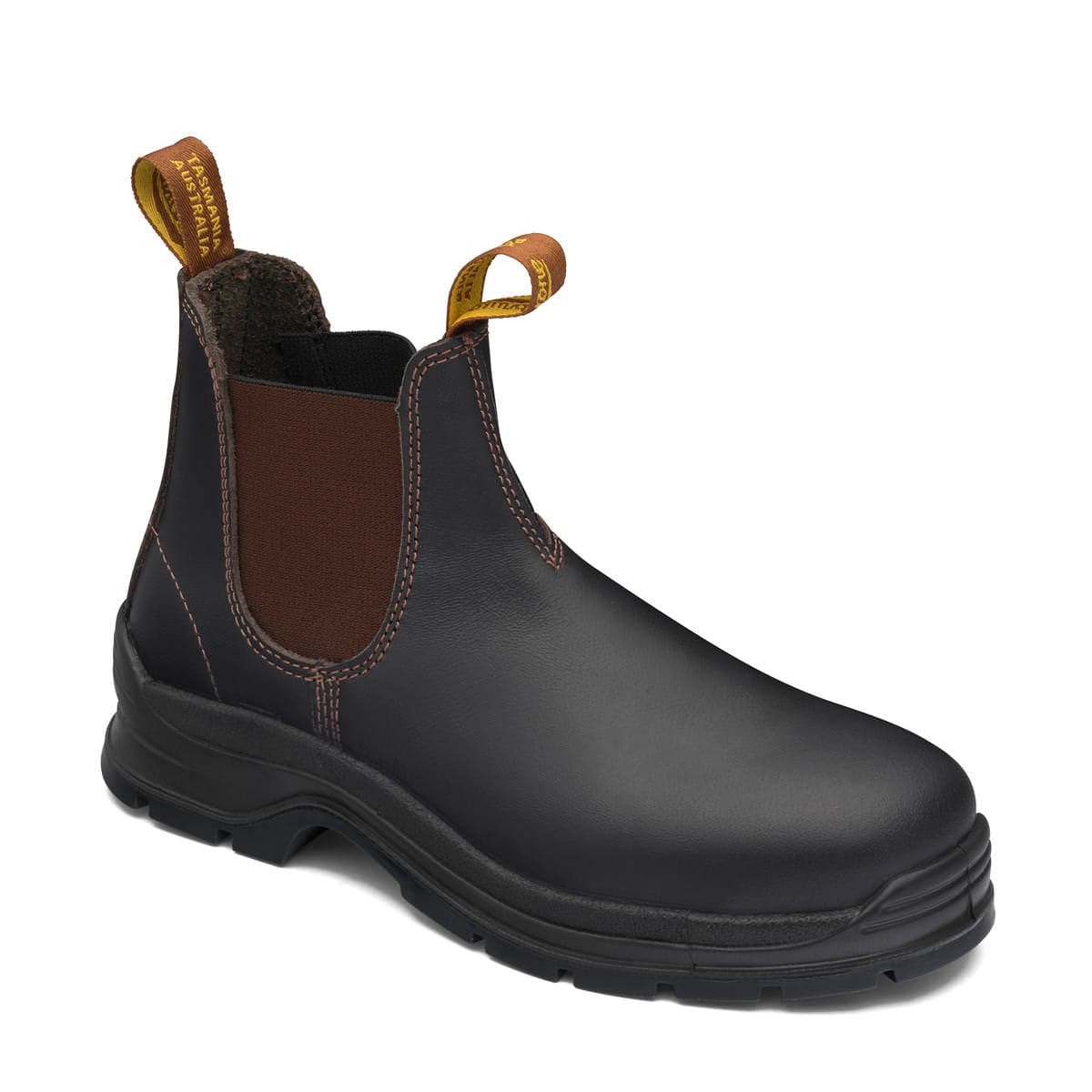 Blundstone Brown Safety Boots Angled View