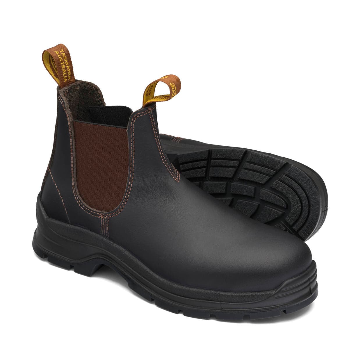 Blundstone Brown Safety Boots with Sole