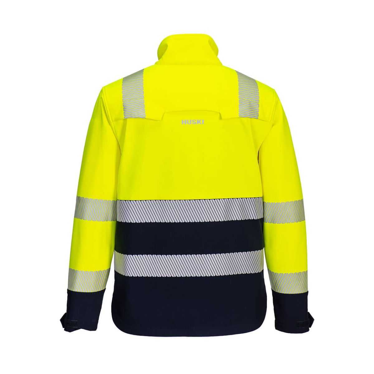 Portwest Huski hi-vis softshell jacket K8280 back view