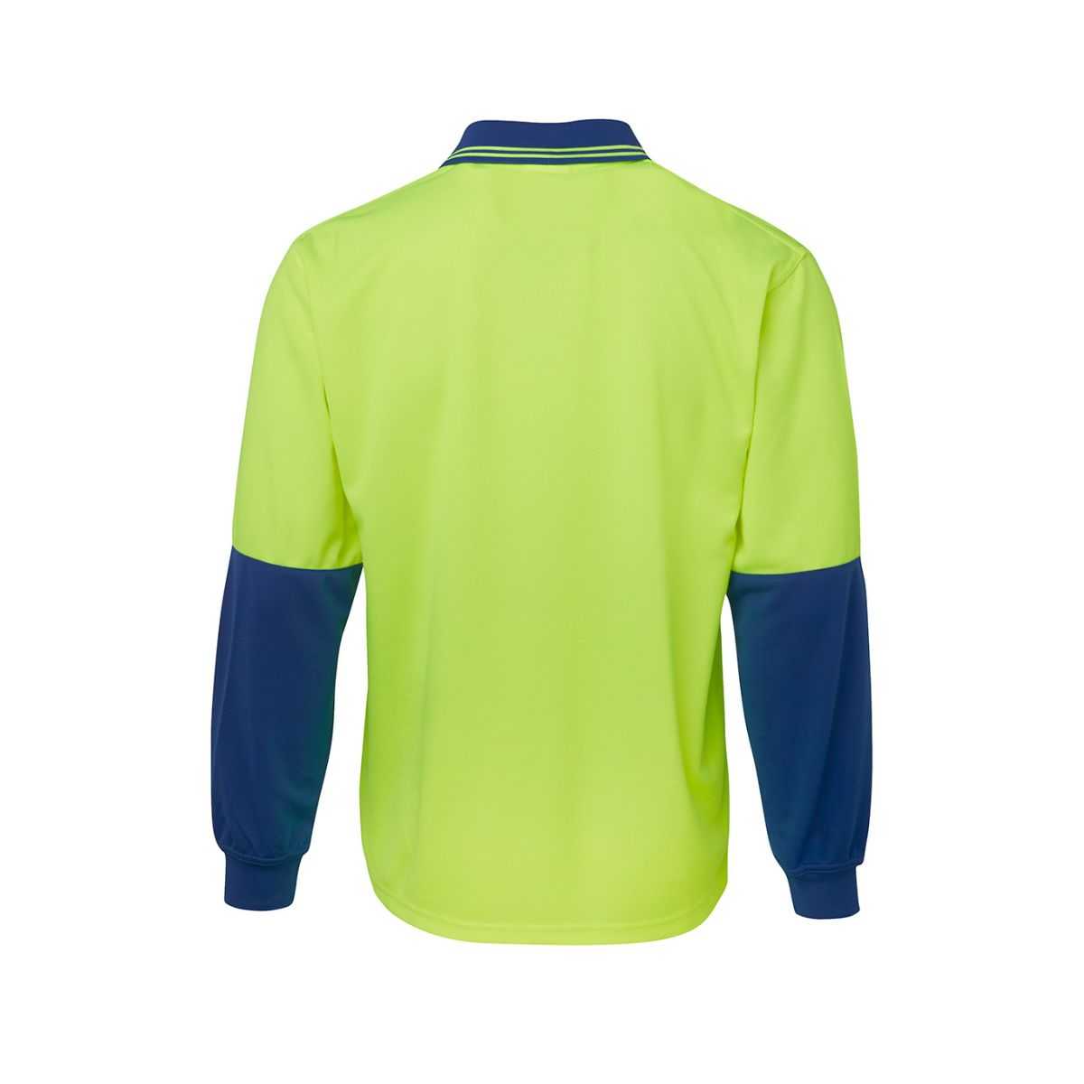 Hi Vis Traditional Long Sleeve Polo Shirt 6HVPL in Lime/Royal Blue, additional view