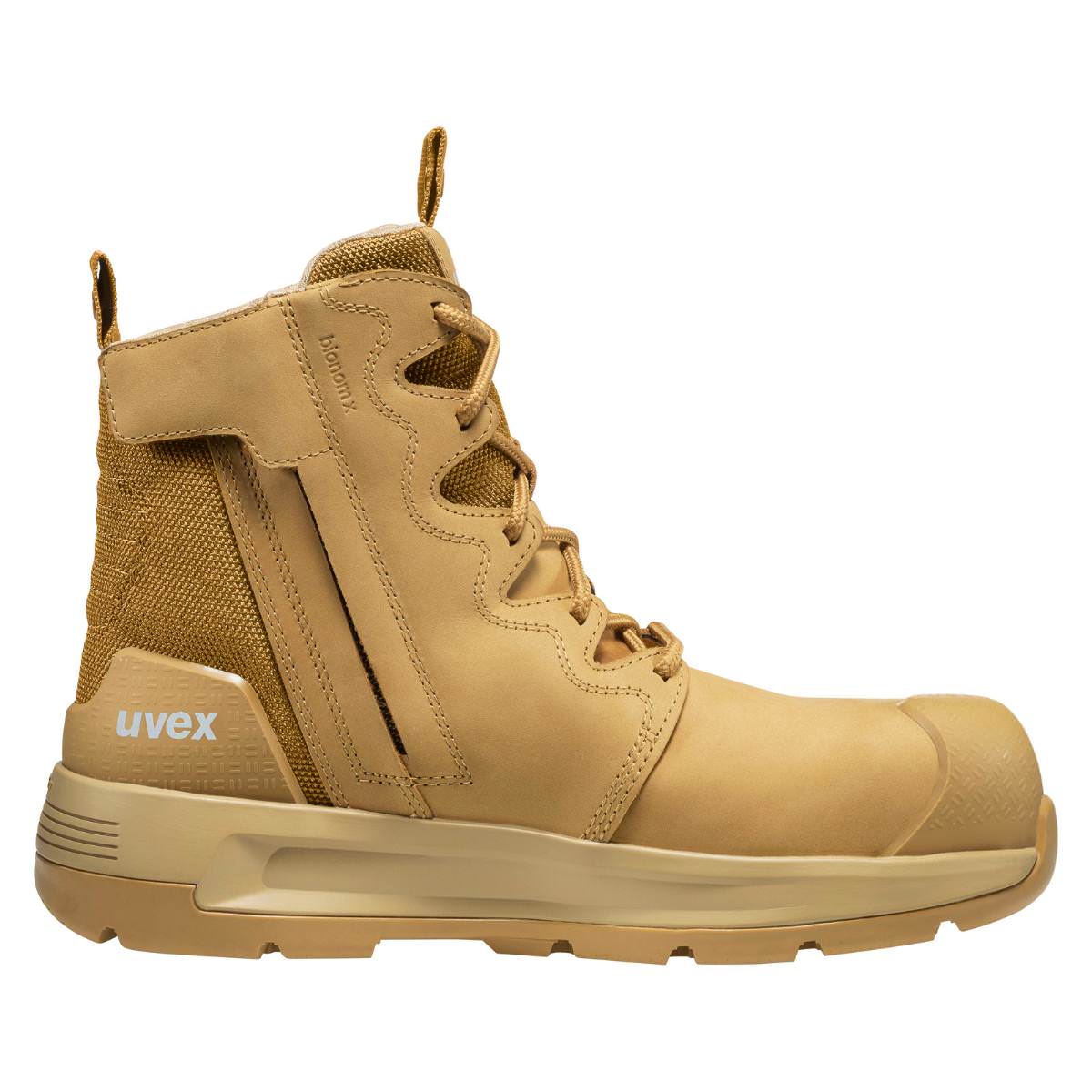 uvex 3 X-Flow Zip Side Work Boot Tan Wheat 65458