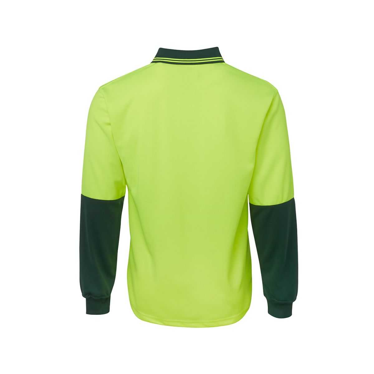 Hi Vis Traditional LS polo worn by model front