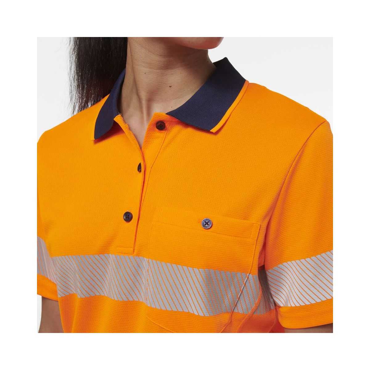 KingGee women's Workcool SS polo K44224 collar detail