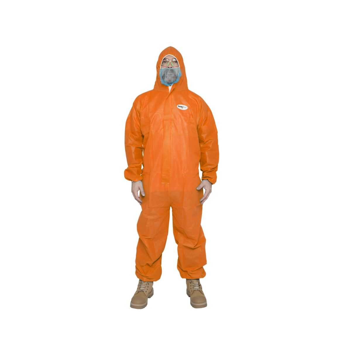 Disposable coverall orange SMS front view