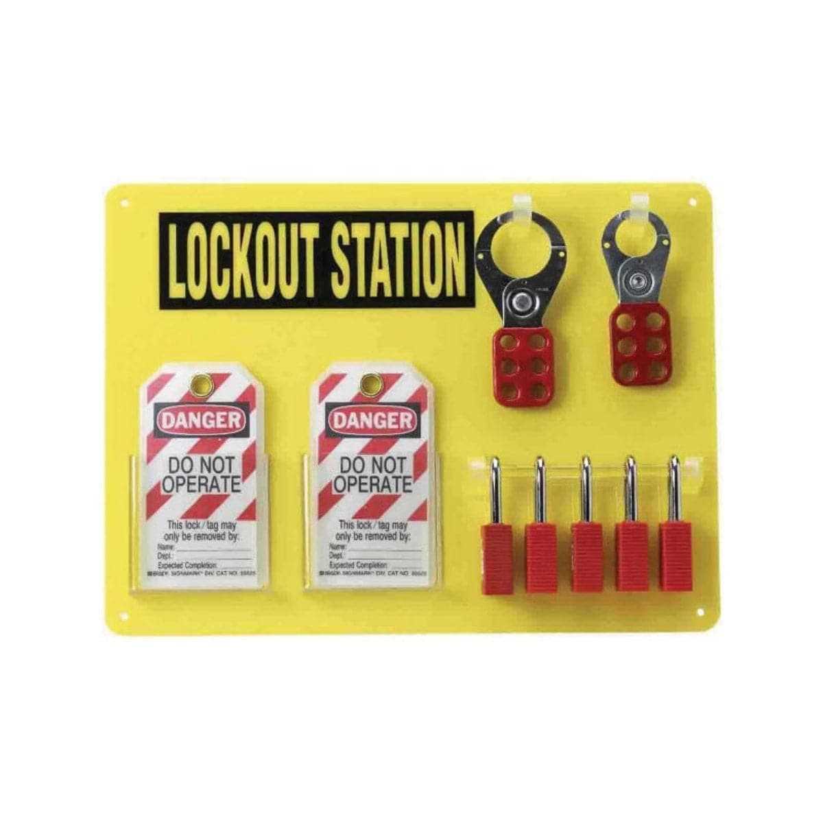 Brady 5 Lock Board with Safety Padlocks