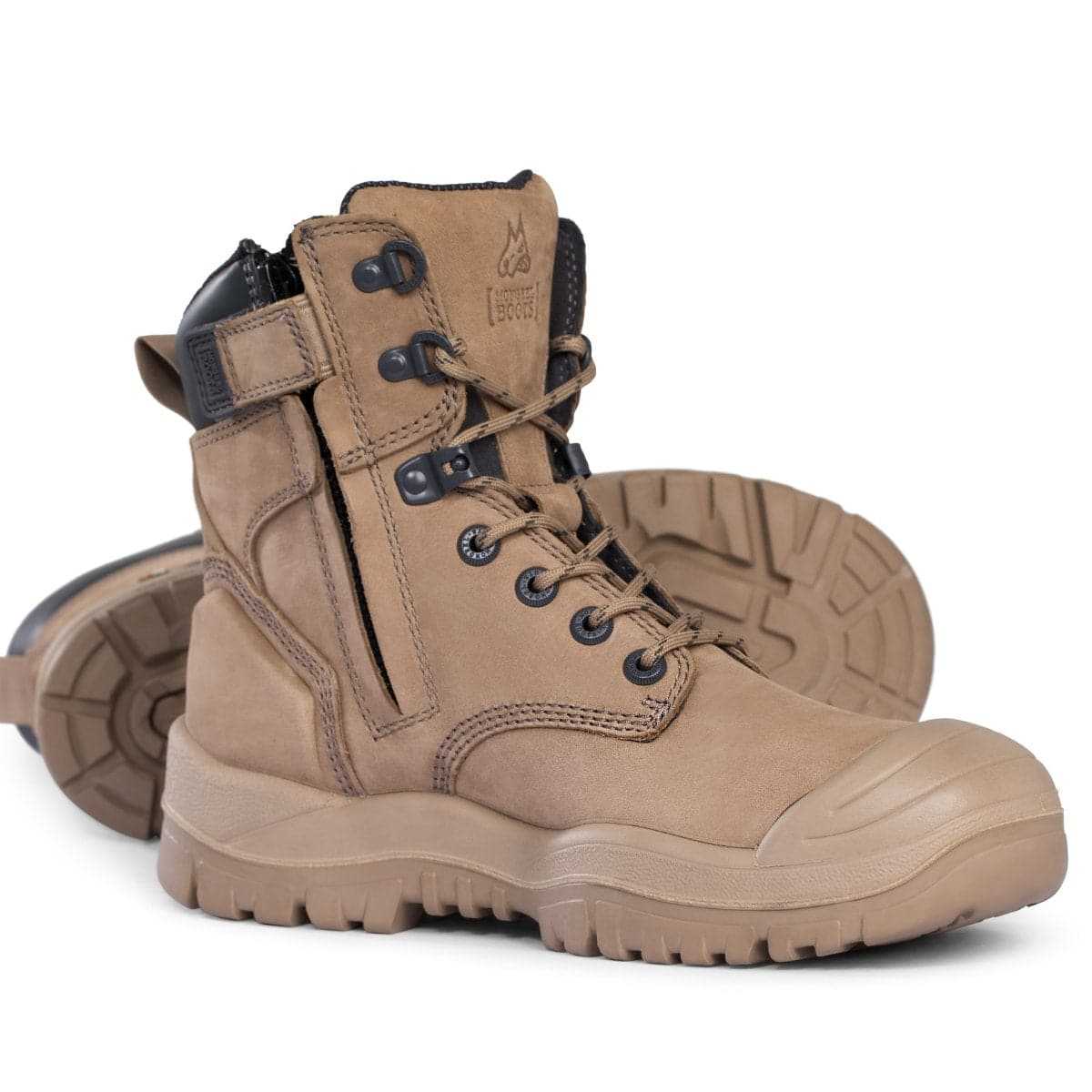 Mongrel Stone High Leg Zipsider Boot with Scuff Cap