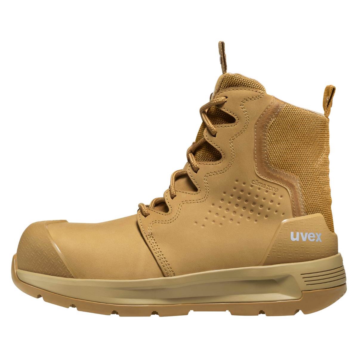 uvex 3 X-Flow Zip Side Work Boot Tan Wheat 65458