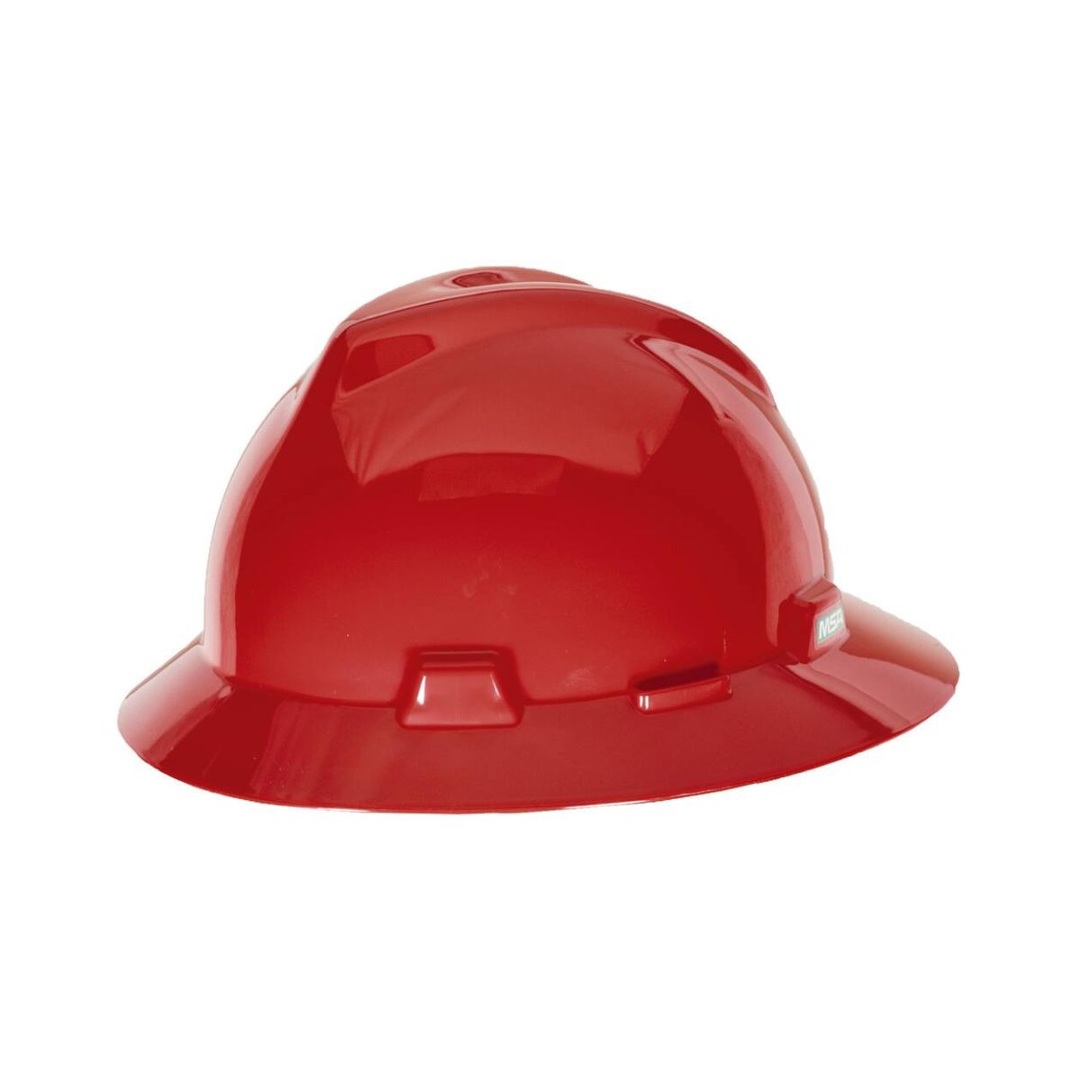 MSA V-Gard Full Brim Hard Hat, Push-Key 4pt Suspension 220925