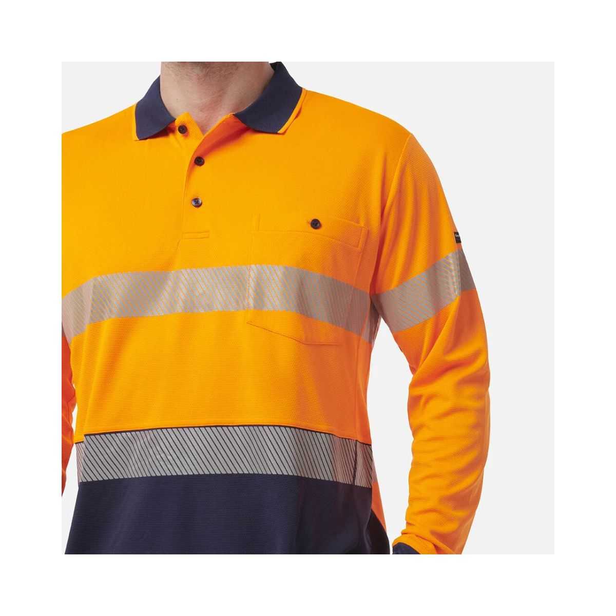 KingGee Workcool LS polo K54225 fabric detail