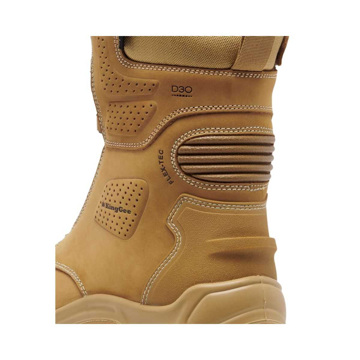 KingGee Pro 9 boot wheat toe cap detail