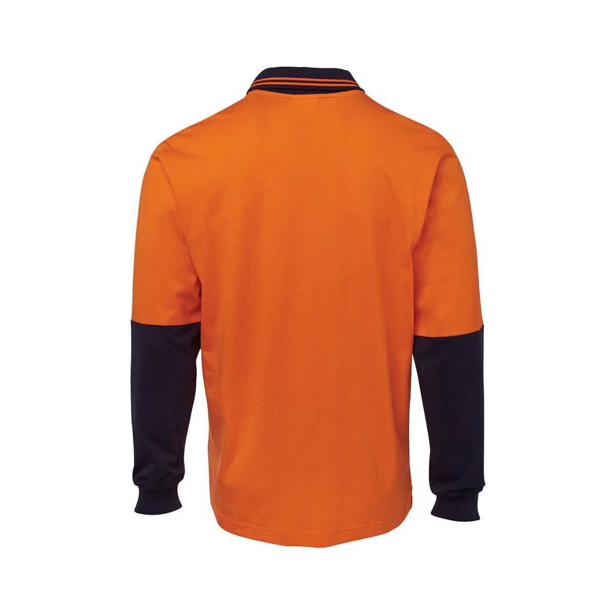 JB's Hi Vis Long Sleeve Cotton Polo 6CPHL in Orange/Navy, additional view