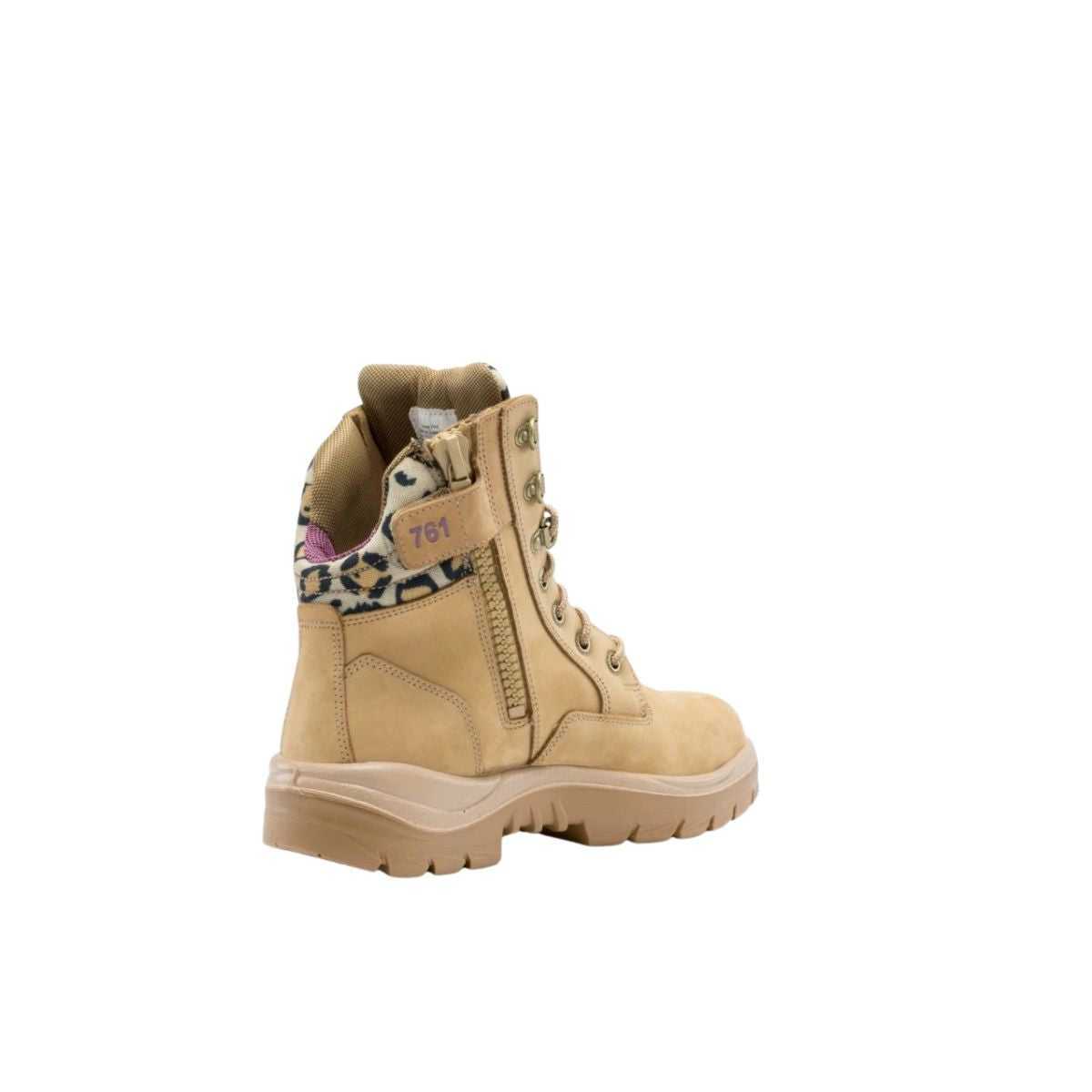 Steel Blue Southern Cross zip ladies safety boot worn by user