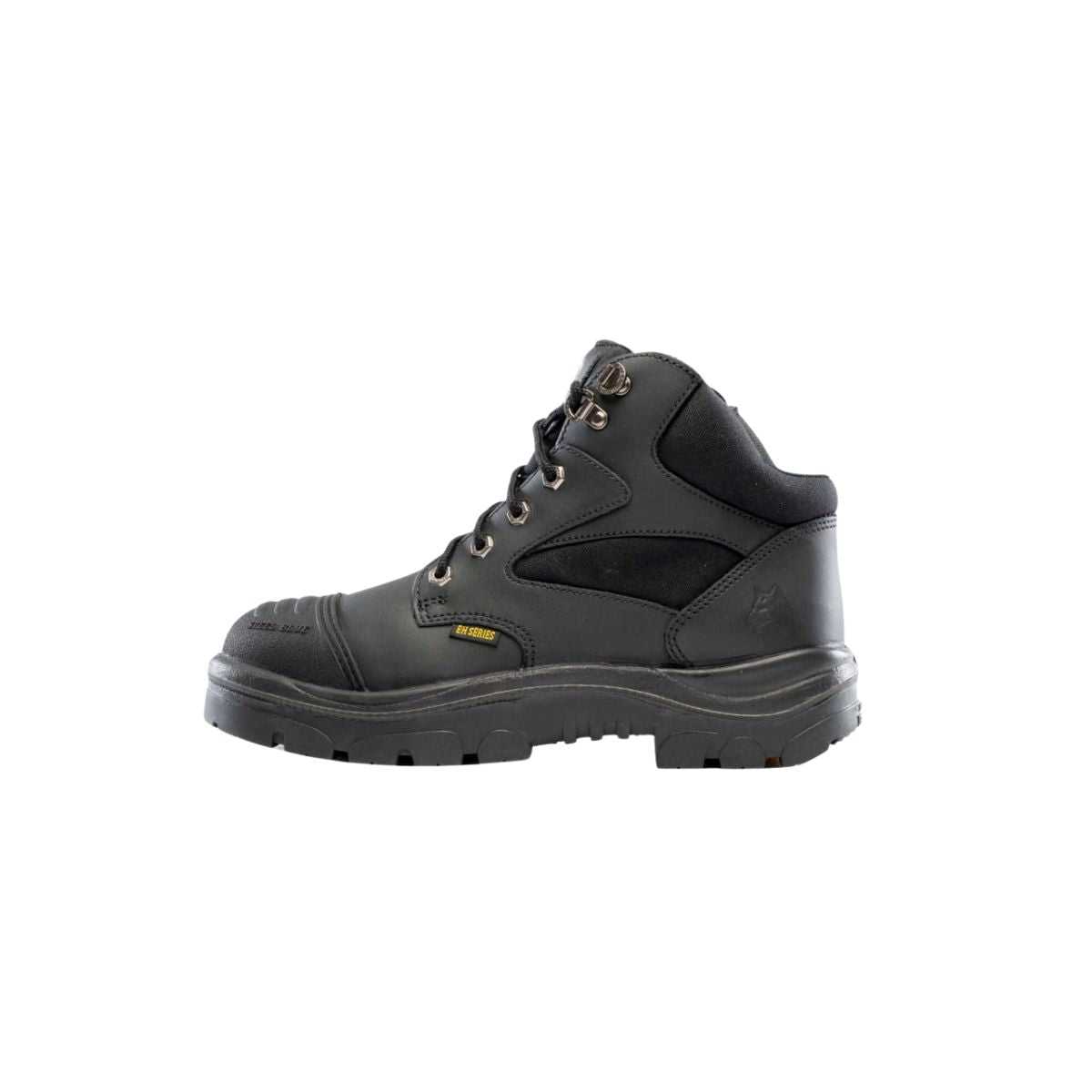 Steel Blue Parkes zip scuff safety boot toe cap detail