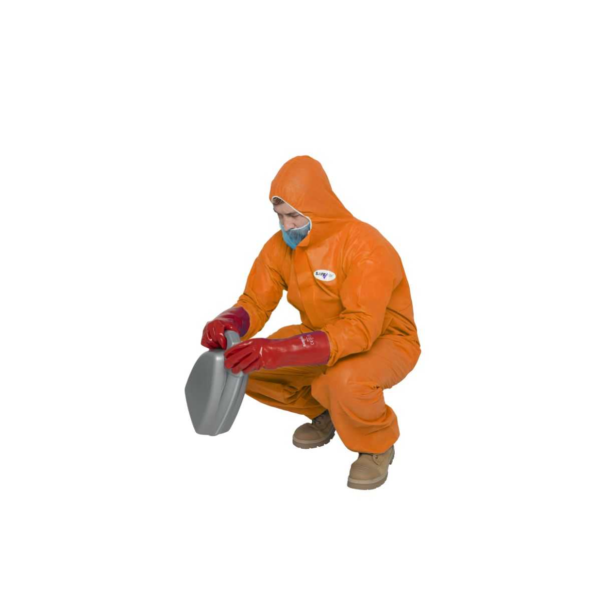 Disposable coverall orange SMS packaging