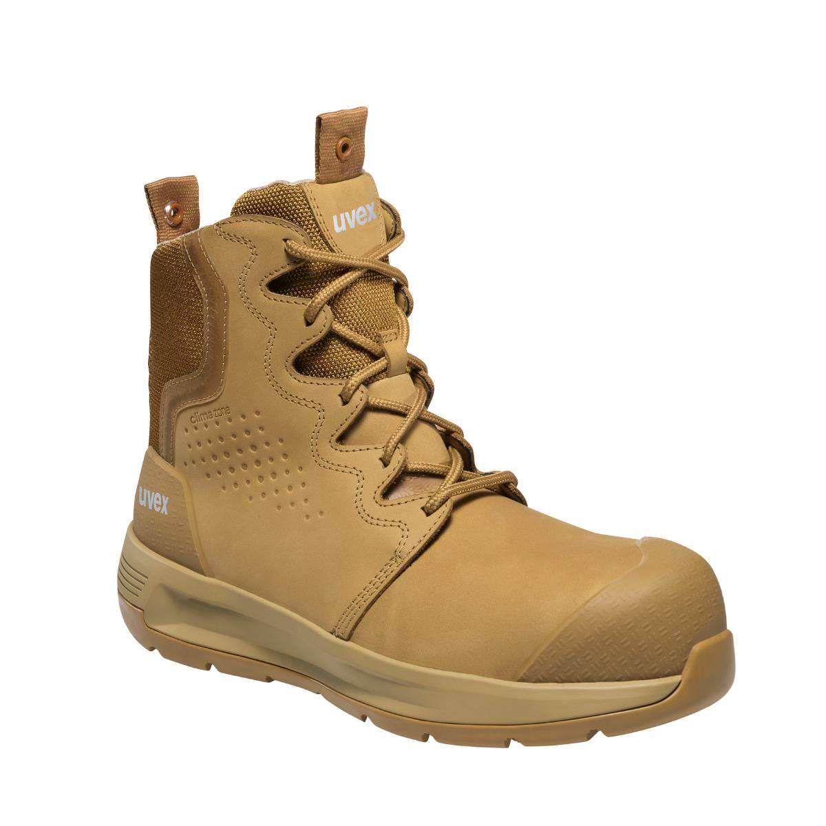uvex 3 X-Flow Zip Side Work Boot Tan Wheat 65458