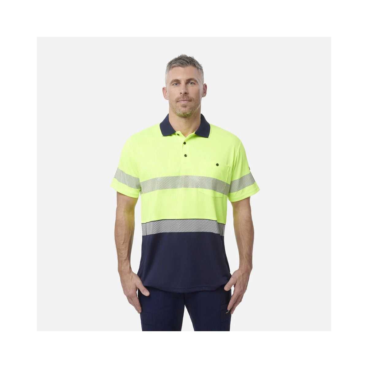 KingGee Workcool SS polo K54215 worn by model front