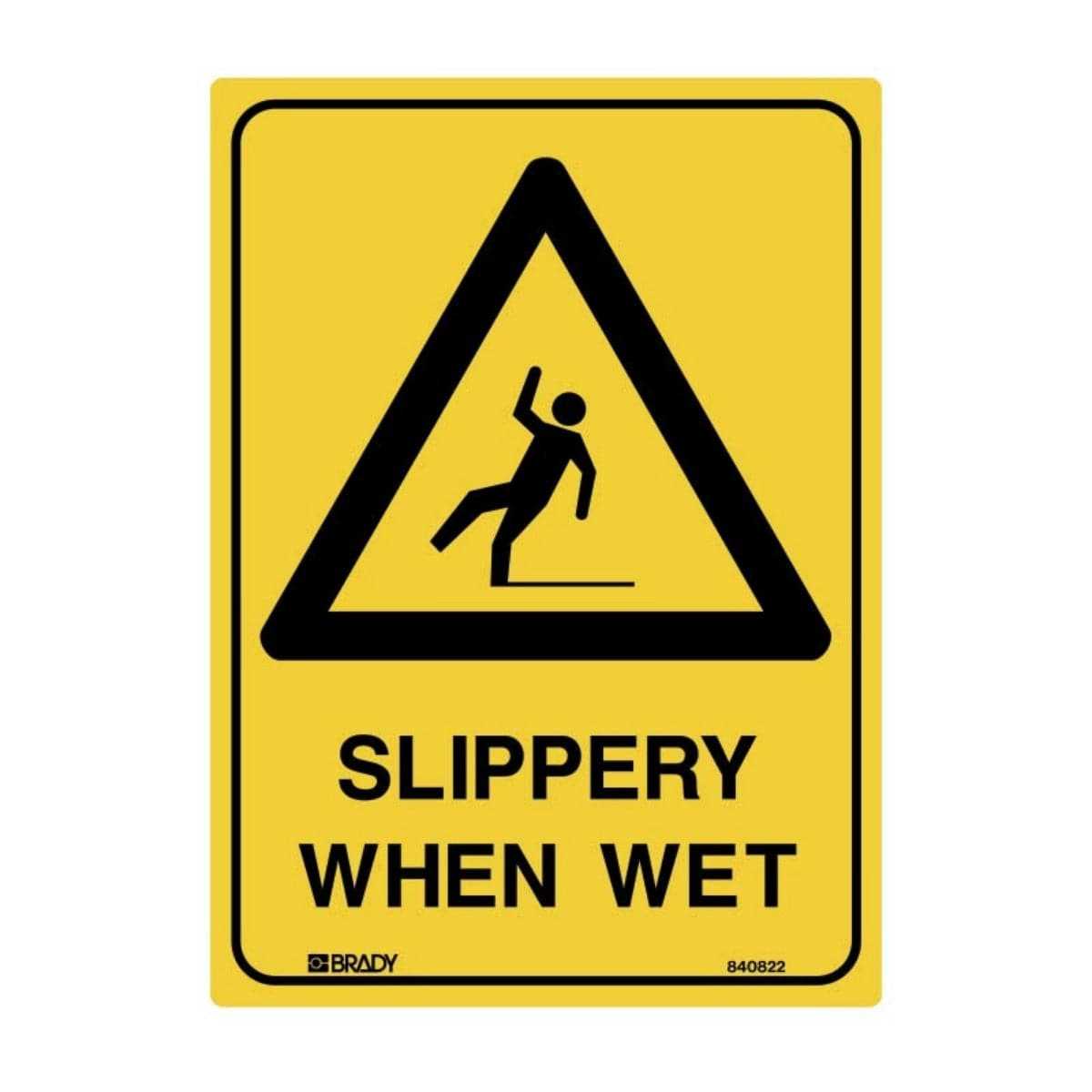 Slippery When Wet safety sign
