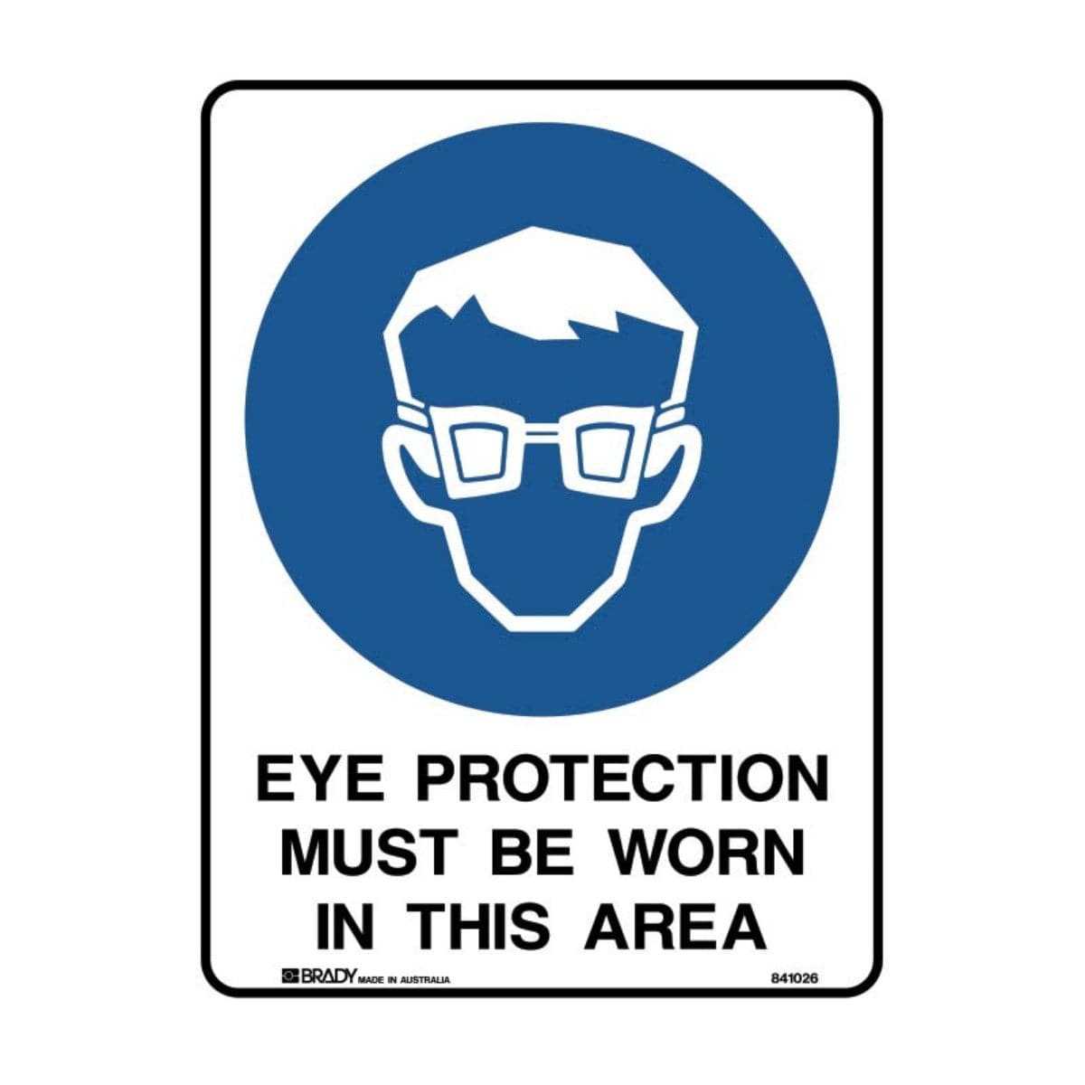 Eye protection safety sign