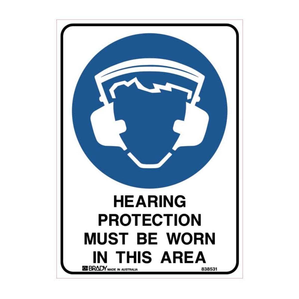 Hearing protection safety sign