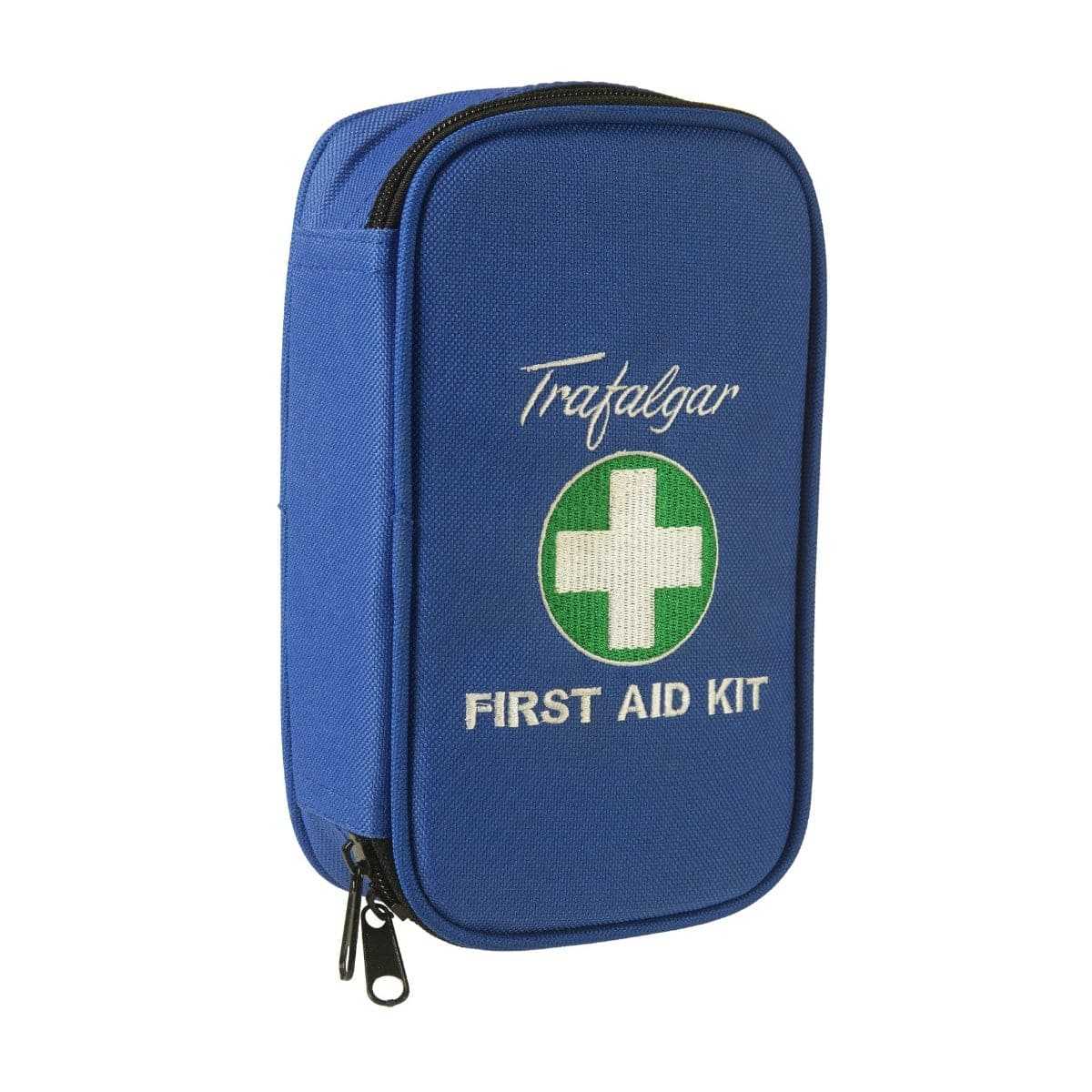 Closed blue first aid kit