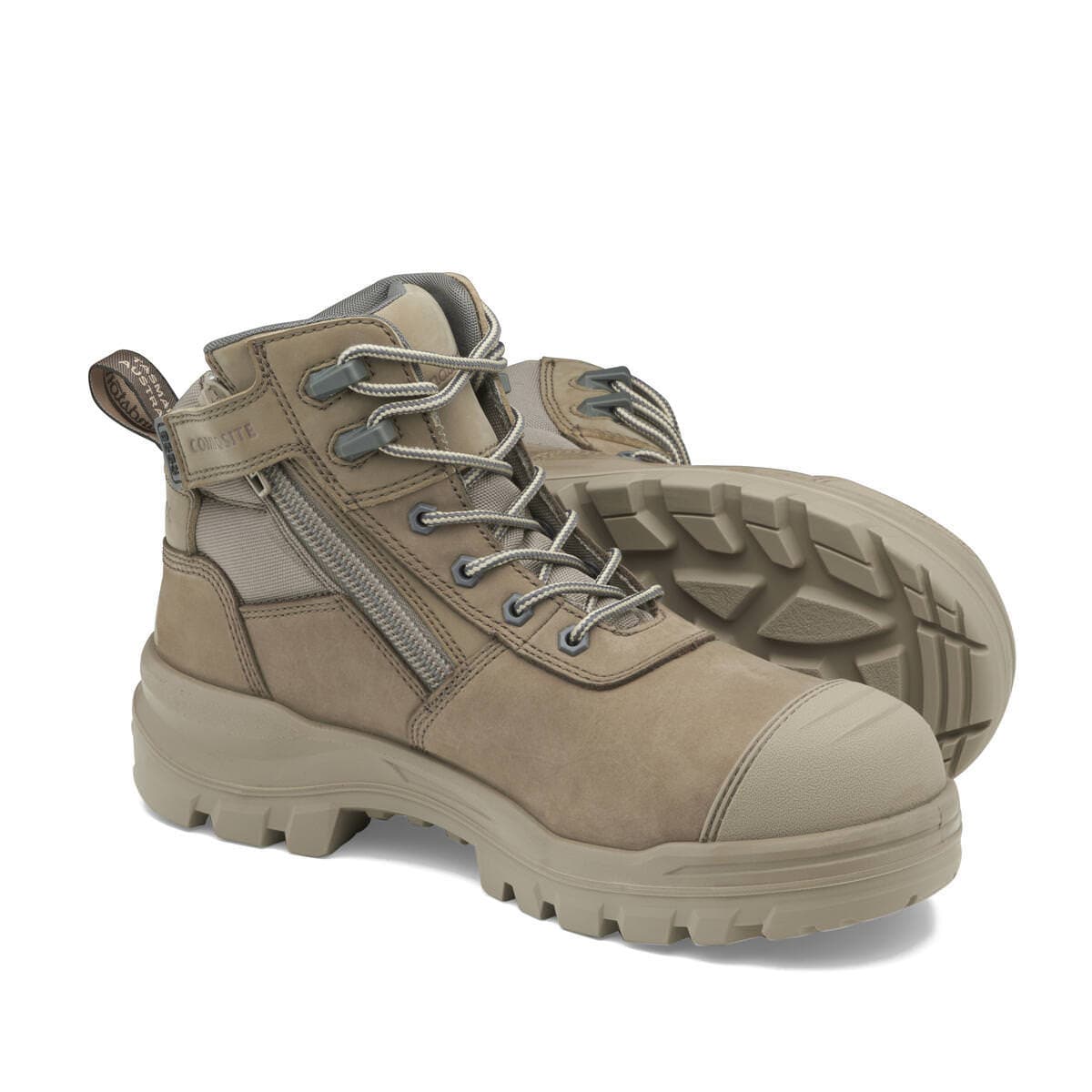 Blundstone Unisex Rotoflex Safety Boots - Stone Nubuck #8553