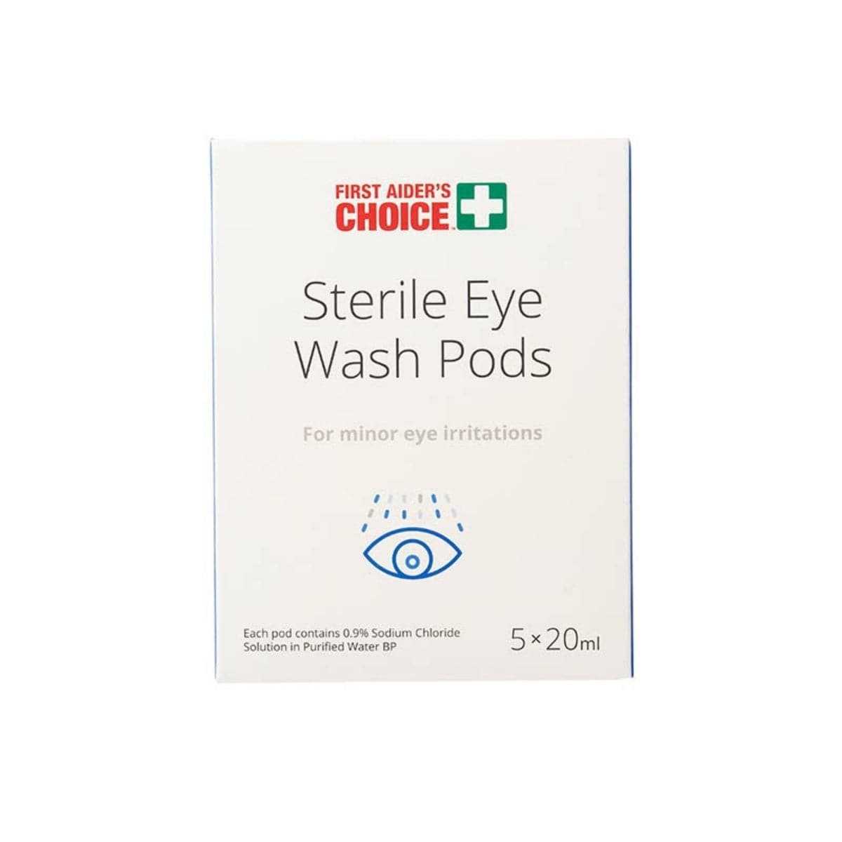 Sodium Chloride 20ml eye wash pods for first aid