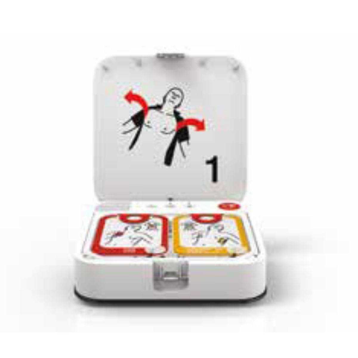 LIFEPAK® CR2 AED open with pads