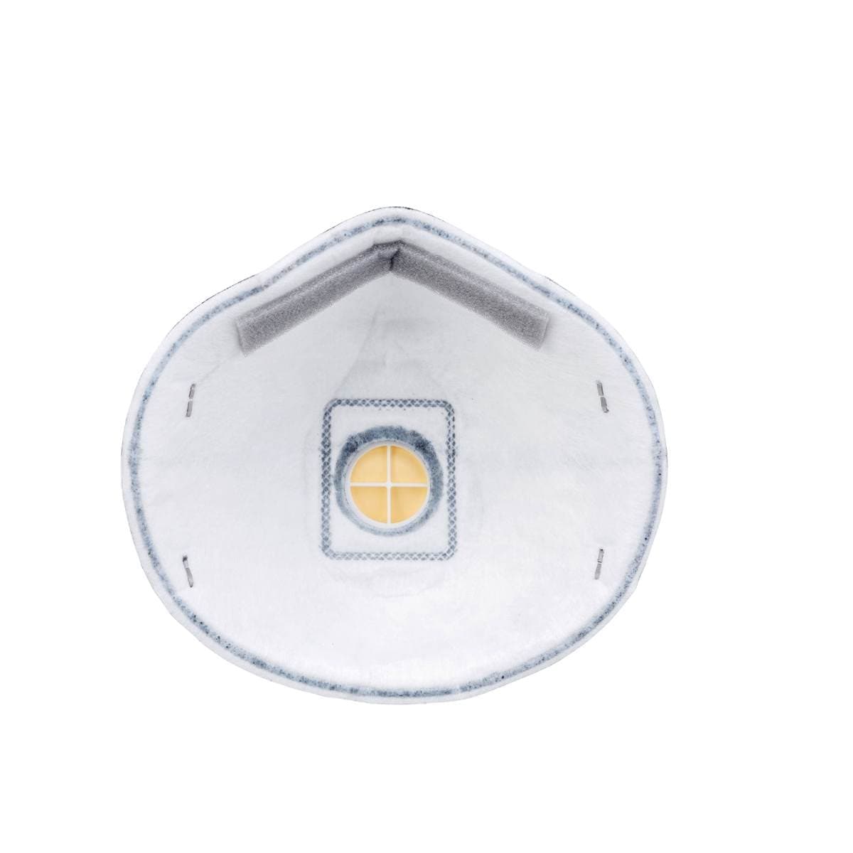 Cupped respirator interior view