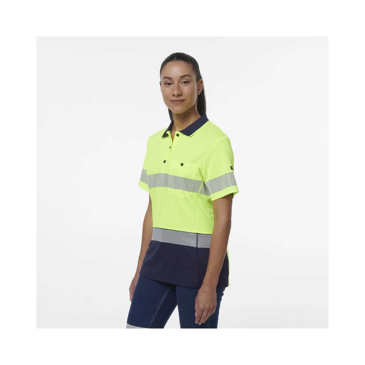 KingGee women's Workcool SS polo K44224 worn by model back