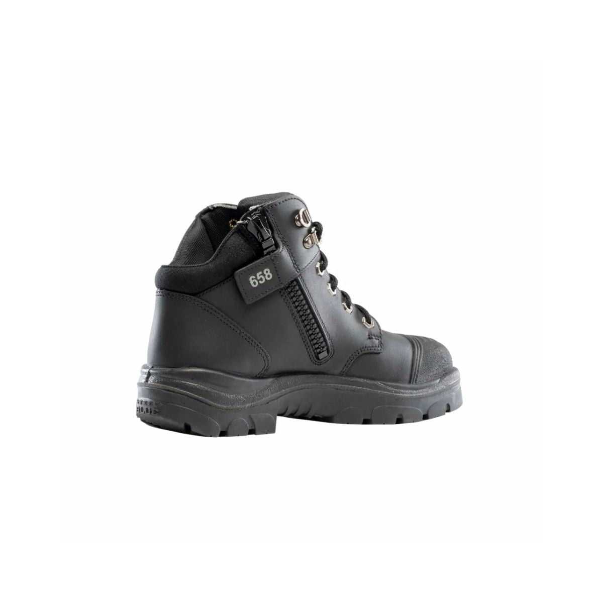 Steel Blue Parkes zip scuff safety boot zip detail