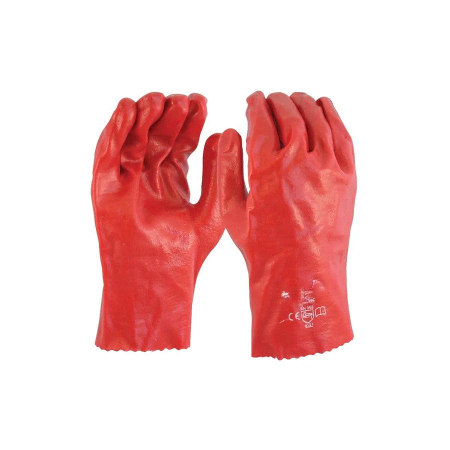 Red PVC Glove 27cm AS1110 (Pack of 12)