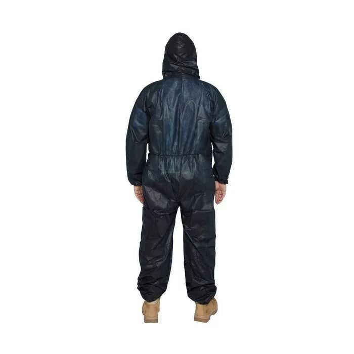 Blue Disposable Coverall with Hood Back View