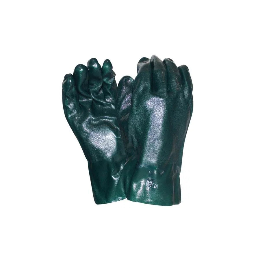 Green PVC Glove 27cm ASLG10DD (Pack of 12)