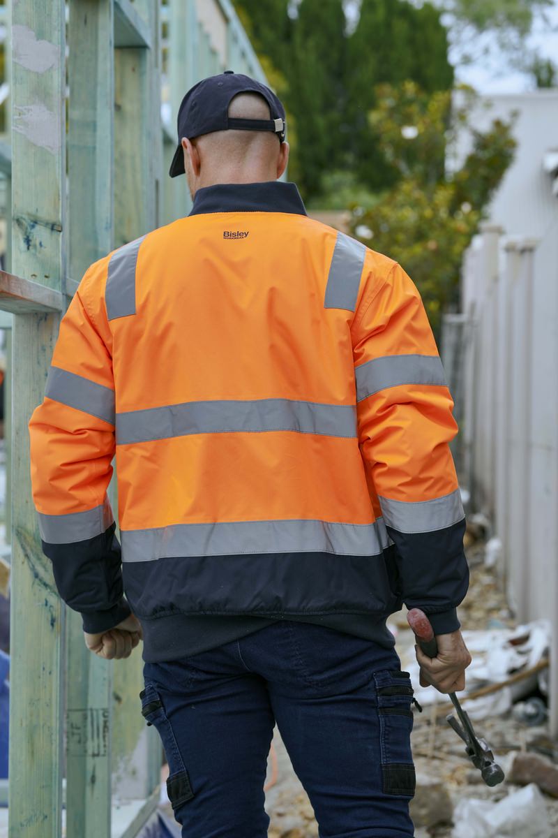 Hi Vis Bomber Jacket back view