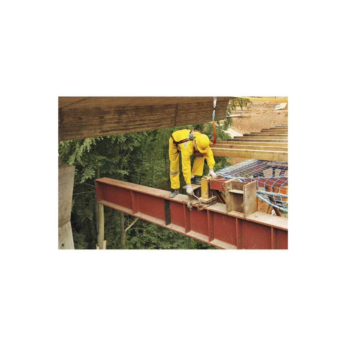 Worker Using Skylotec Harness on Construction Site