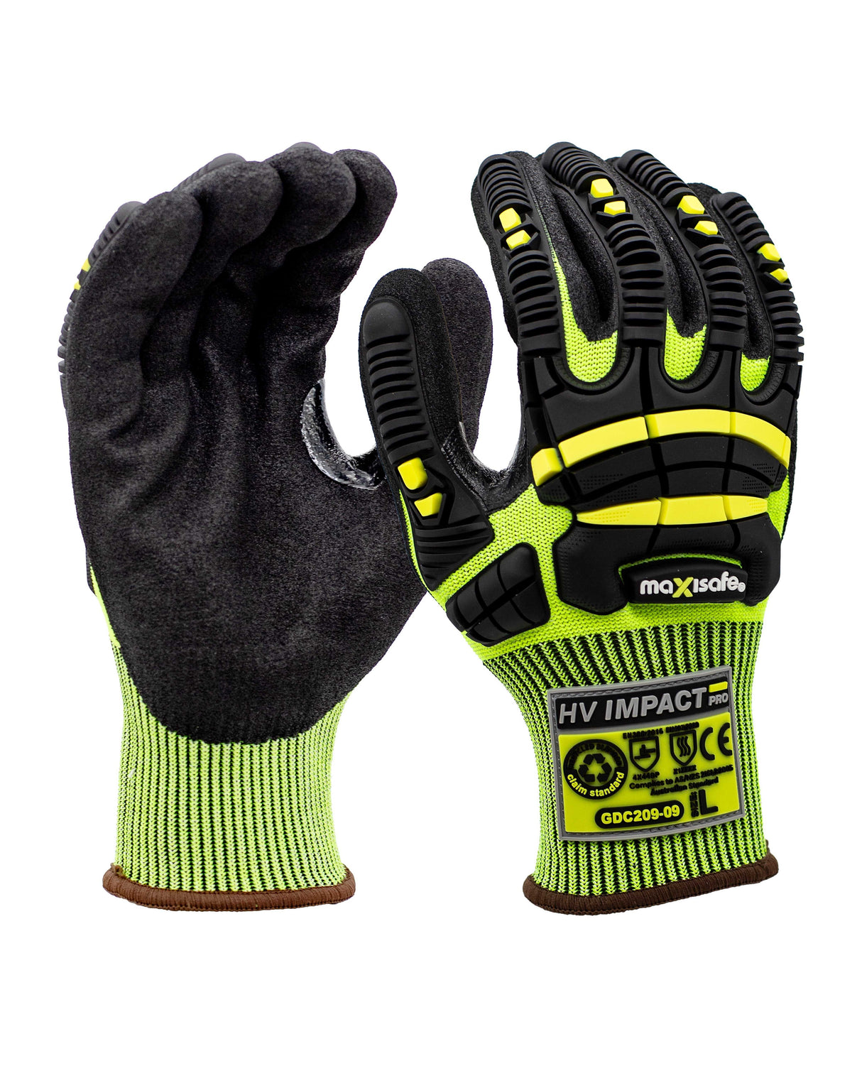 G-Force Cut D High-Vis Impact Glove with RPET and Nitrile Palm (pack of 12)