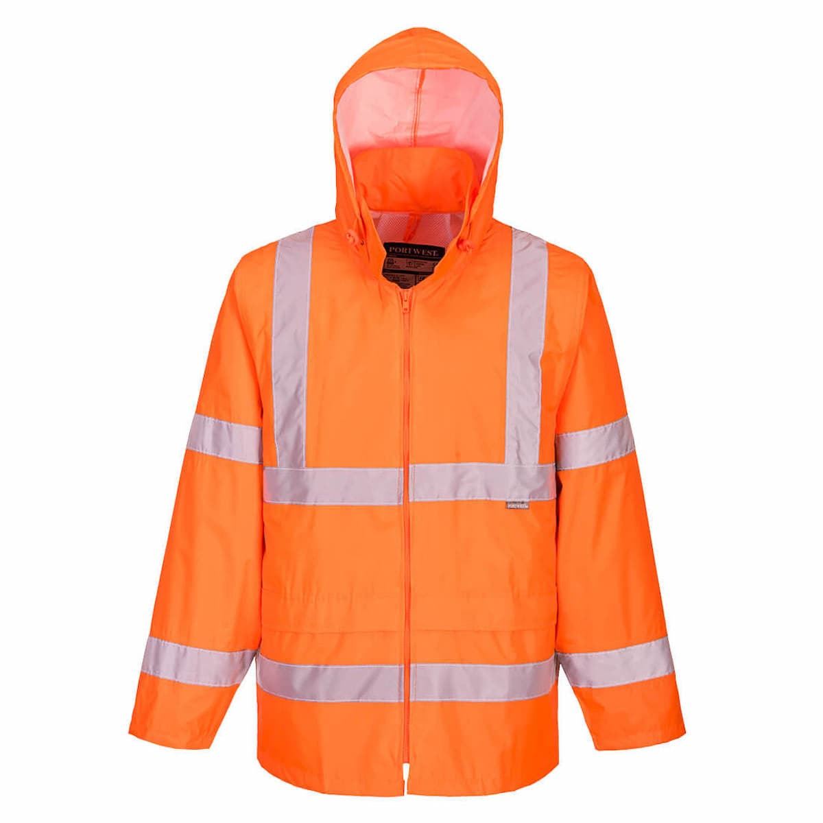 Portwest Hi-Vis Rain Jacket H440 orange front view